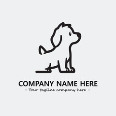 Dog illustration black and white for logo company vector image
