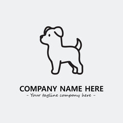 Dog illustration black and white for logo company vector image
