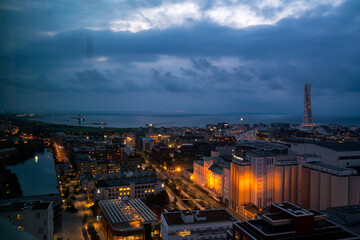  of Malmo: Sunset Over Skyscrapers and Cranes