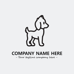 Dog illustration black and white for logo company vector image
