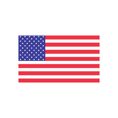 american usa flag on white background