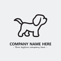 Dog illustration black and white for logo company vector image
