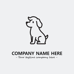 Dog illustration black and white for logo company vector image
