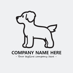 Dog illustration black and white for logo company vector image
