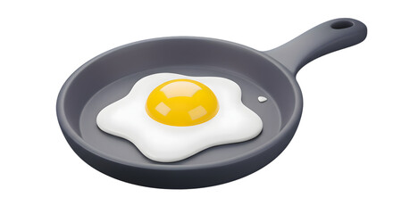Perfectly Fried Egg in Grey Pan Breakfast Food Image