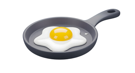 Perfectly Fried Egg in Gray Pan Breakfast Food Image