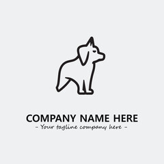 Dog illustration black and white for logo company vector image
