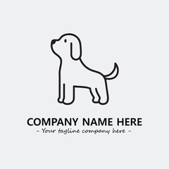 Dog illustration black and white for logo company vector image
