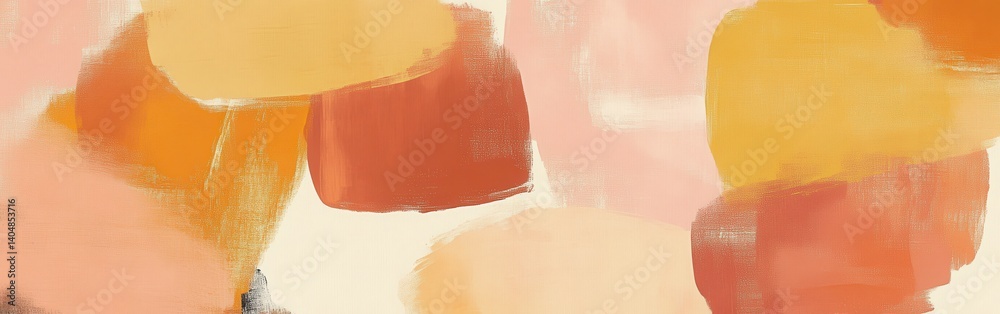 Poster earthy tones abstract art with brush strokes and warm colors for backgrounds and modern design proje