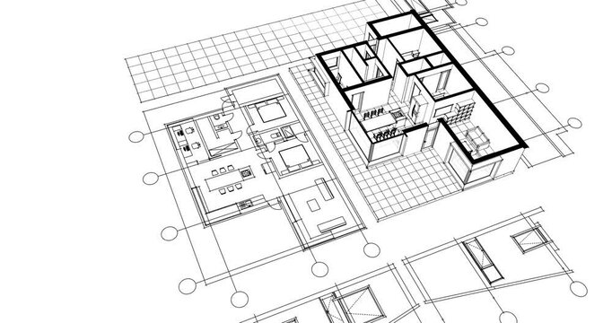 residential architecture plan 3D rendering