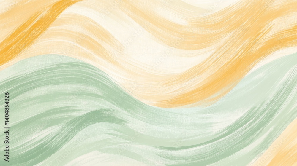 Aufkleber Soft pencil strokes backdrop with gentle overlap of ochre and sage hues creates soothing abstract wallpaper