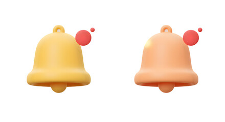 3D Rendered Notification Bells App Icons Design