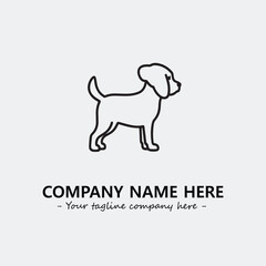Dog illustration black and white for logo company vector image
