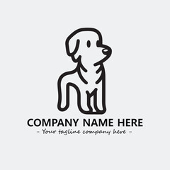 Dog illustration black and white for logo company vector image
