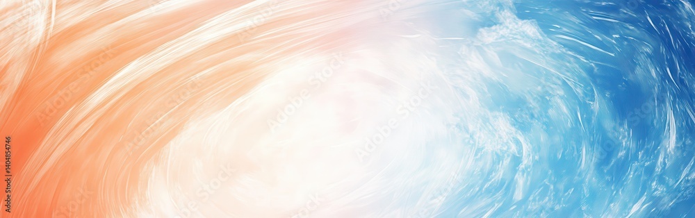 Aufkleber abstract watercolor swirl with gentle peach and serene blue, emitting a soft, dreamy and calming eff