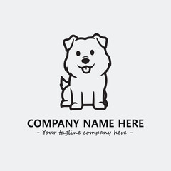 Dog illustration black and white for logo company vector image
