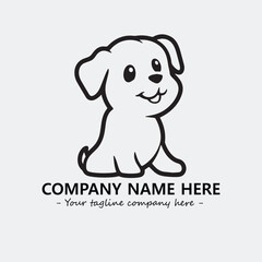 Dog illustration black and white for logo company vector image
