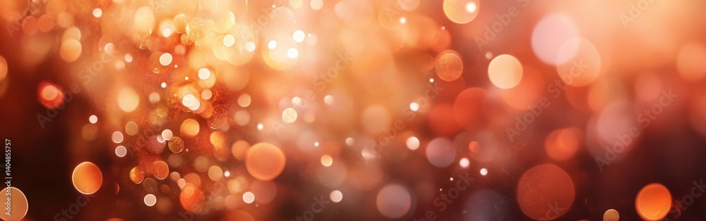 Aufkleber warm terracotta and burnt orange bokeh tones blend into a festive abstract background
