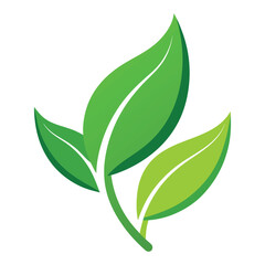 Naklejka premium Green vector leaves, a natural eco element from a plant branch, isolated