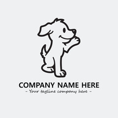 Dog illustration black and white for logo company vector image
