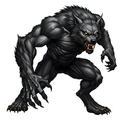 Fototapeta premium Werewolf Monster Image on Transparent background