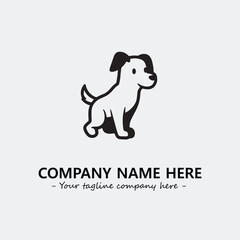 Dog illustration black and white for logo company vector image
