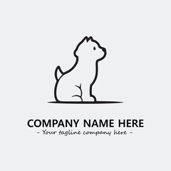 Dog illustration black and white for logo company vector image
