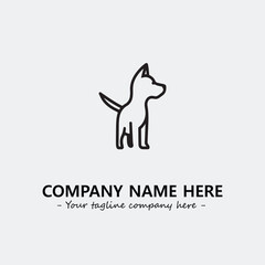 Dog illustration black and white for logo company vector image
