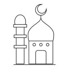 Islamic mosque icon, arabic faith culture design, flat web isolated vector illustration .