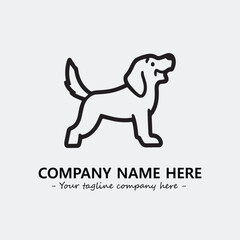 Dog illustration black and white for logo company vector image

