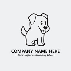 Dog illustration black and white for logo company vector image
