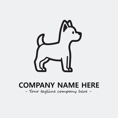 Dog illustration black and white for logo company vector image
