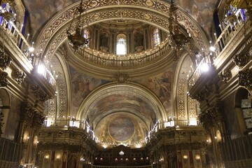 Obraz premium Basilique Saint Jean de Dieu, Basílica de San Juan de Dios, basilique de style baroque, ville de Grenade, région d'Andalousie, Espagne