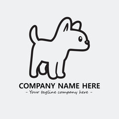 Dog illustration black and white for logo company vector image
