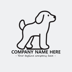 Dog illustration black and white for logo company vector image
