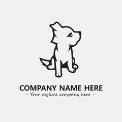 Dog illustration black and white for logo company vector image
