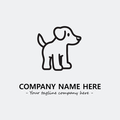 Dog illustration black and white for logo company vector image
