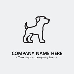 Dog illustration black and white for logo company vector image
