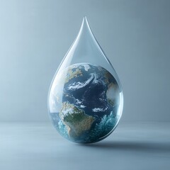 Earth Droplet, Protecting Planet, Light Blue