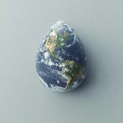 Earth Egg on Pastel Background