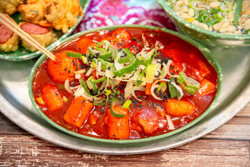 Korean traditional spicy food. Tteokbokki