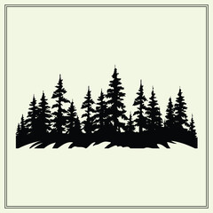 Obraz premium Forest Silhouette, Misty Wilderness