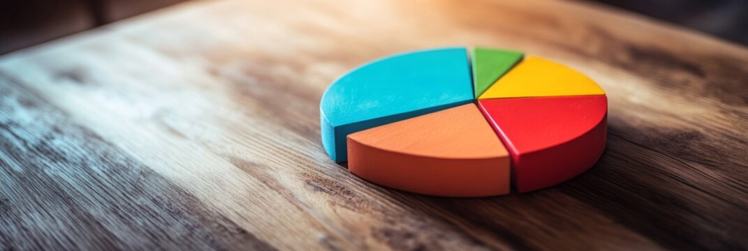 Colorful Pie Chart on Wooden Surface (5)