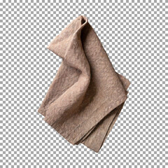 Linen kitchen brawn towel napkin, Minimalist Brown Linen Napkin on transparent background, png, psd
