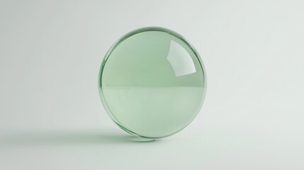A green sphere with a reflective surface.