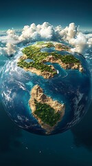 Earth, fantasy, aerial view, clouds