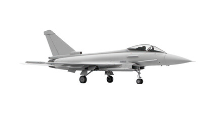 Naklejka premium Fighter jet in action airbase cutout background aviation side view military concept