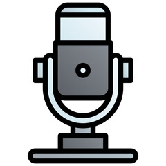 Fototapeta premium Podcast. Editable vector icon, coloured with outlined stroke.