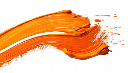 A Bold Stroke of Vibrant Energy: A thick, textured smear of brilliant orange paint commands attention, full of movement and a fiery intensity against the stark white. A single gesture brimming with ar