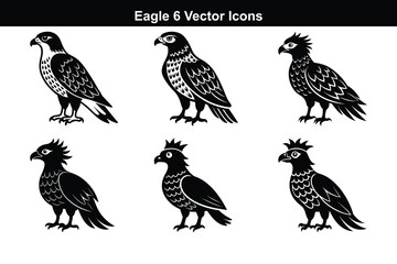 Cute cartoon vector illustration set of different birds like owl, sparrow, chicken, duck with wing and feather design elements for nature art.